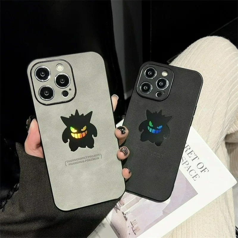 Phone Case Anime - Cartoon Anime Gengar Pelle Texture Laser